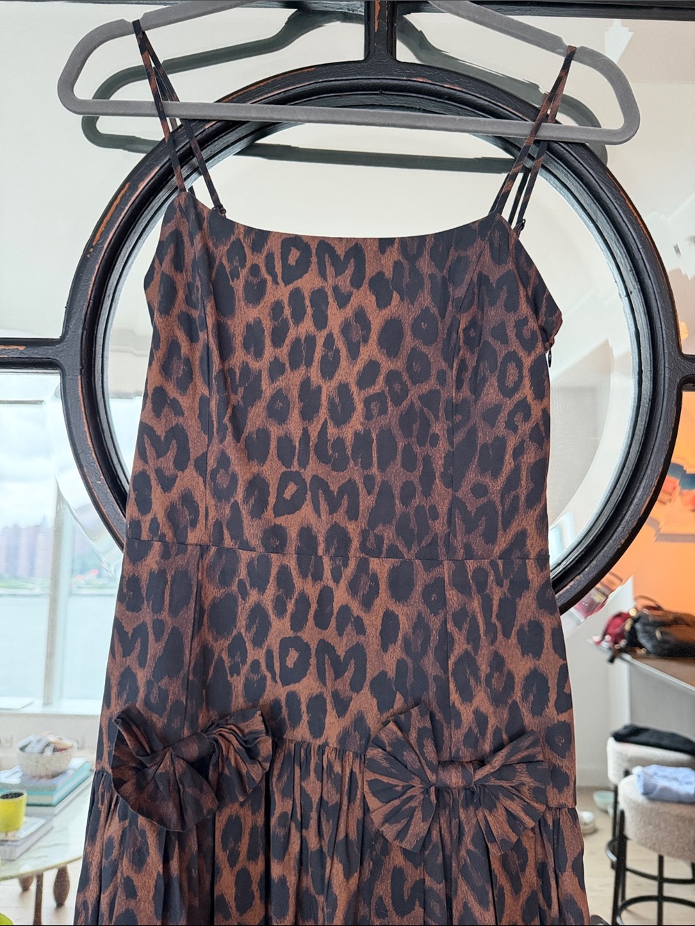 Damson Madder Leopard Print Dress with Bow Accents - Picture 4 of 7